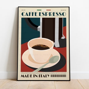 Set of 6, Coffee print, Mid Century Modern, Wall Art, Decor, Coffee lover, Coffee Bar Decor, Kitchen Art, Minimalist, Gallery Wall Art. image 4