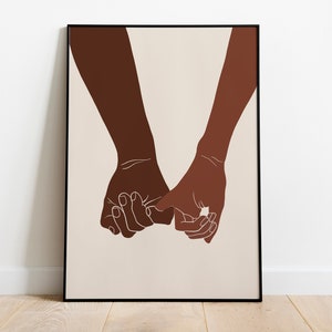 Abstract Hand Art Print, Hands Wall Print, Printable Wall Art, Stay Together, Black Hands Poster ,Boho Hands, Woman empowerment, African Art