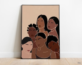 Black girl wall art, Woman art, Black woman art, Girl power print, African American art, Feminist poster, Empowered woman poster, Female art