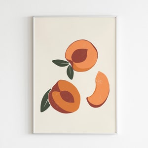 Peaches Wall Art, INSTANT DOWNLOAD, Peach Art Print, Fruit Print, Modern Art, Minimal Wall Art, Kitchen Wall Art, Kitchen Print, Bobo Art.