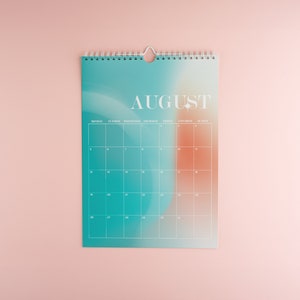 Gradient Wall Calendar, Wall Calendars 2024, Planner 2024, 12 Month Calendar, Hanging A4 Size, Monthly Calendar, Calendar Art image 6