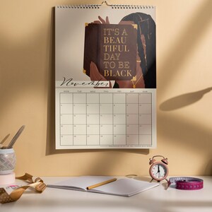 Black Woman Wall Calendar, Wall Calendars 2024, Wall Art Calendar, 12 Month Calendar, Hanging A4 Size, Monthly Calendar, Black Girl Calendar image 6