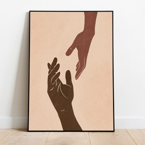 Abstract Hands Wall Print, Black Hands Poster, Stay Together, Couple Love Wall Poster, Boho Hands, Woman empowerment, African Art, Handprint