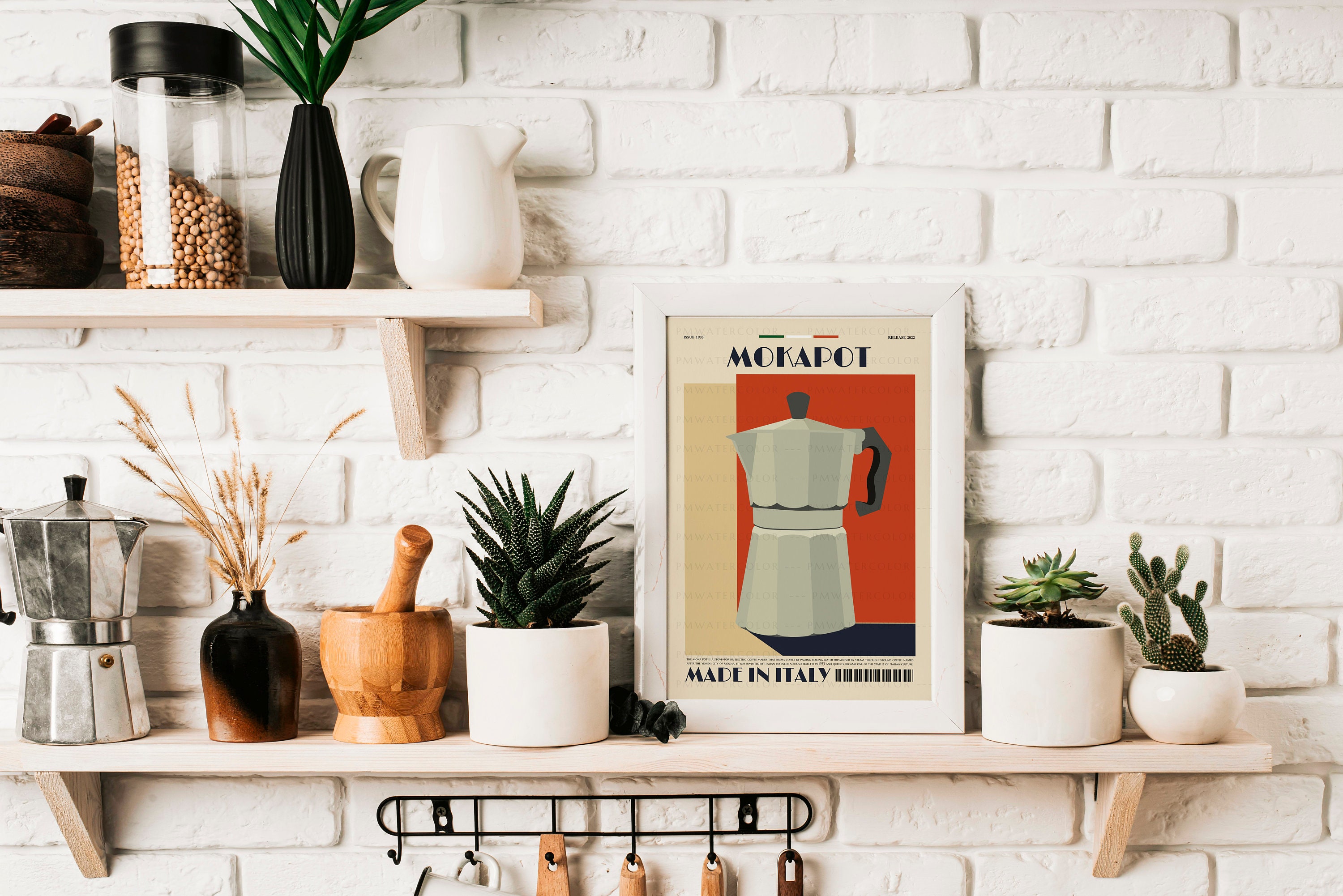 Coffee Print Mid Century Modern Wall Art Minimalist Moka - Etsy