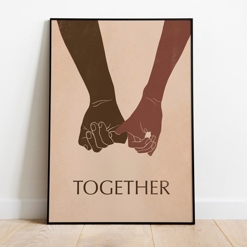 Black Couple Holding Hands Wall Art Printable Poster Black Etsy