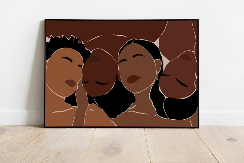 Black Woman Art, African Art Print, INSTANT DOWNLOAD, Black Girl Art Print, Woman Wall Art, Fashion Wall Art, Boho Decor, Earth Tones. image 2