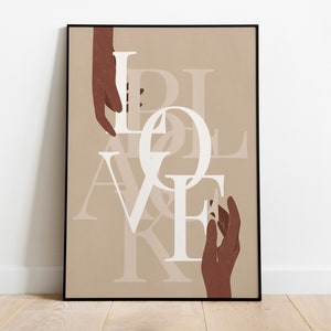 Love Art, Hand Wall Art, Black Hand Poster, Digital Art, INSTANT DOWNLOAD, Love Hand Art, Wall Art, Wall Decor, Minimalist, Love Wall Art.