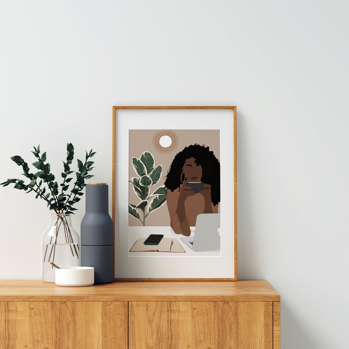 Office wall artBlack art Black woman art African American Etsy