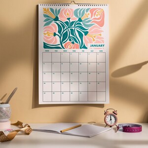 2025 Flower Wall Calendar, Calendars 2025, Wall Art Calendar, Planner ...
