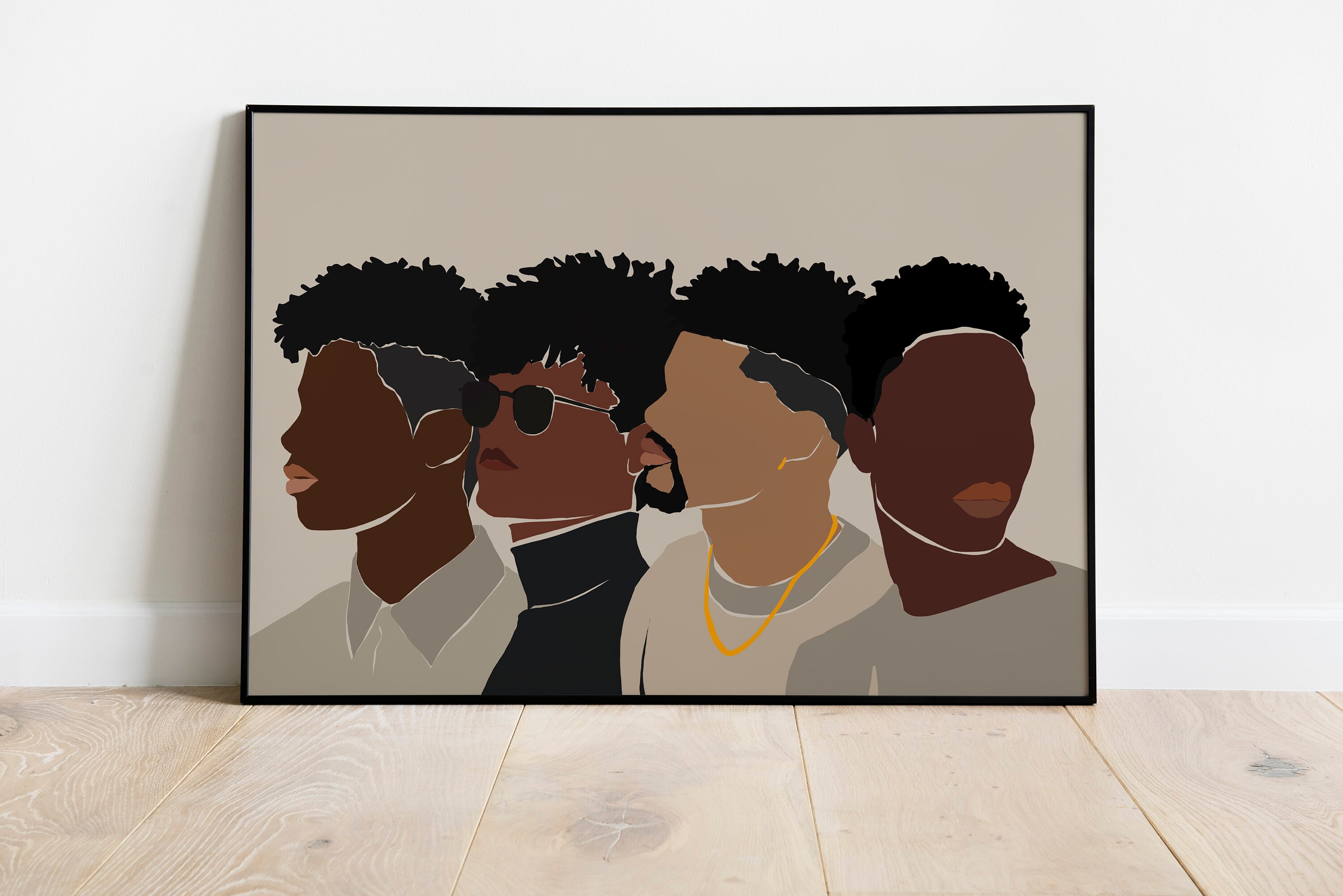 Black Men Art Black Art African American Wall Art Boho Etsy