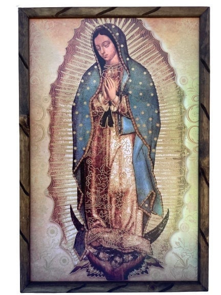 Pintura en lienzo de la Virgen de Guadalupe, póster de la Virgen de  Guadalupe, Arte de la pared Decoración religiosa, cuadro para arte  católico, 85x120cm, sin marco : : Hogar y cocina