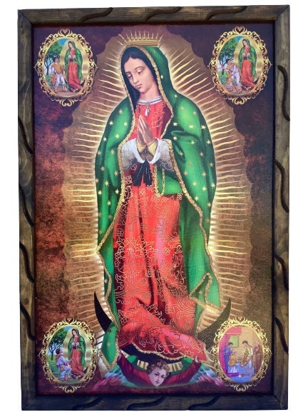 Pintura en lienzo de la Virgen de Guadalupe, póster de la Virgen de  Guadalupe, Arte de la pared Decoración religiosa, cuadro para arte  católico, 85x120cm, sin marco : : Hogar y cocina