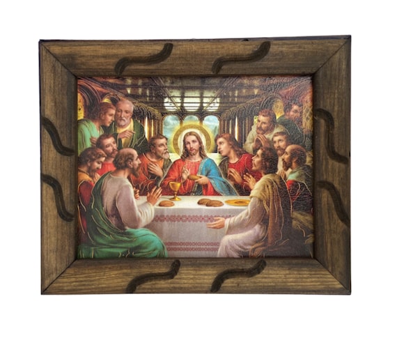 Ultima Cena Imagen 9x11 Last Supper Frame Etsy