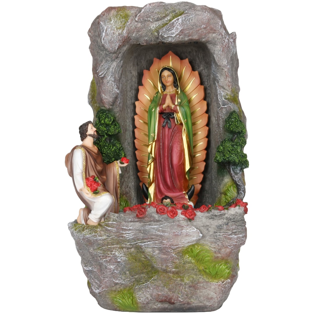 Virgen De Guadalupe Water Pump Tabletop Fountain 18