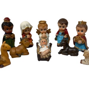 Mini Nativity Christmas Set 2&quot; Tall Nacimiento Para Navidad 11 Pcs