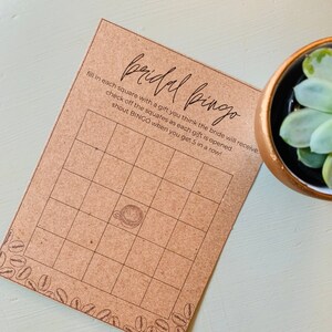 Bridal Bingo Love is Brewing coffee themed bridal shower game