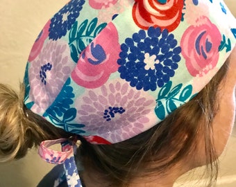 Multi-Floral Scrub Cap