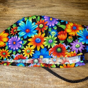 Bright Floral Scrub Cap