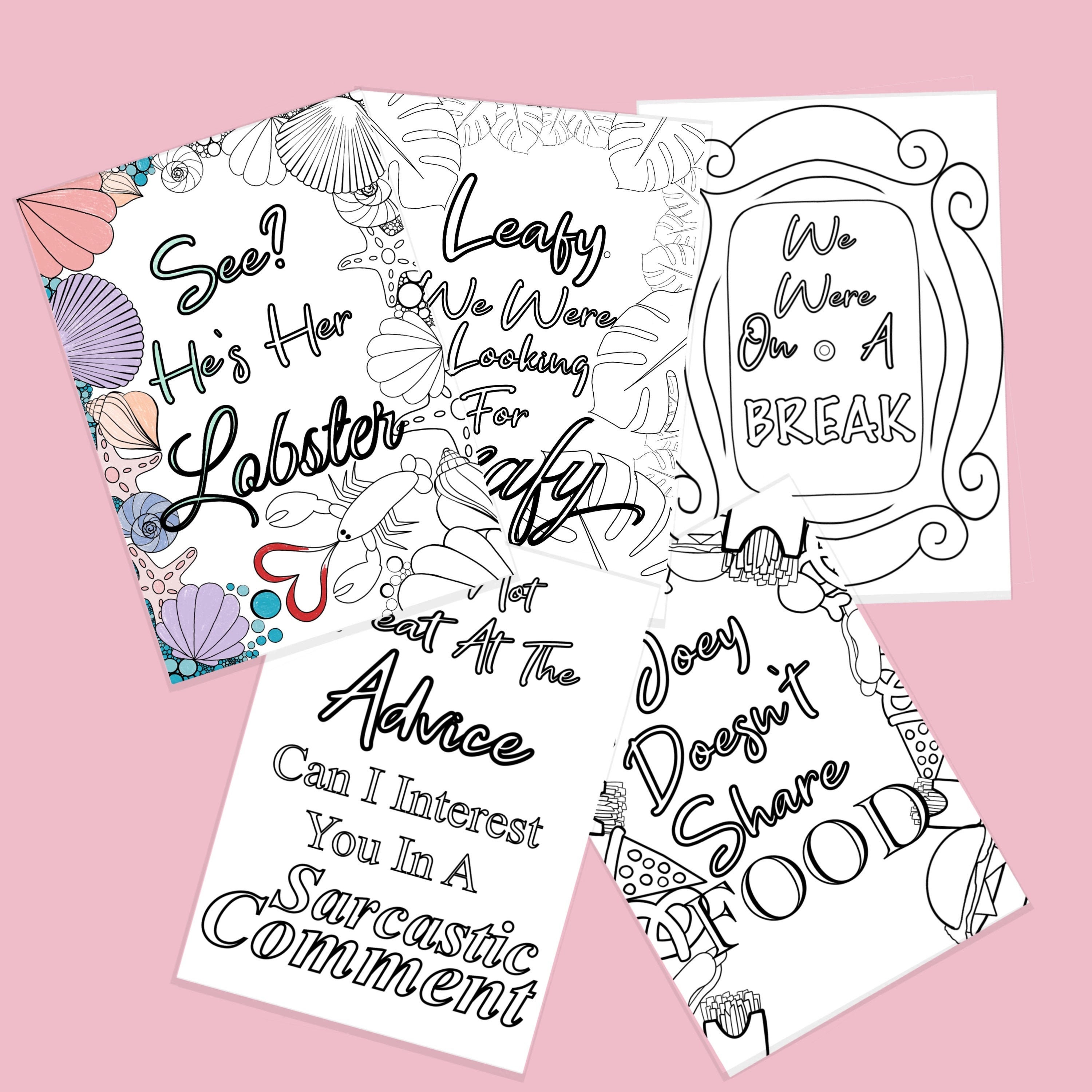 Friends Quotes Coloring Book Digital Download Etsy