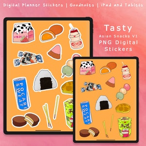Asian Snacks V1 Digital Planner Stickers, Digital Sticker, Goodnotes, iPad, PNG, Instant Download