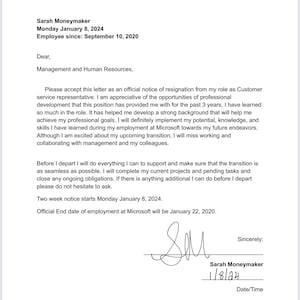 Resignation Letter Template, Resignation letter, Retirement letter.