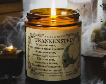 Frankenstein Candle: Horror Movie Decor, Spooky Season