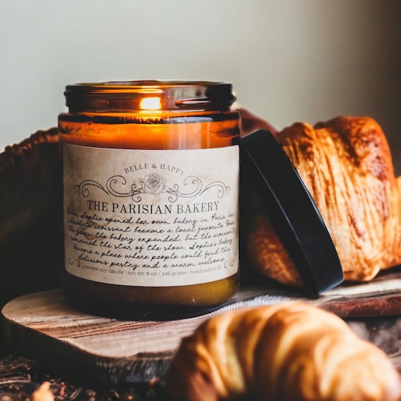 Chocolate Croissant Scented Coconut Soy Candle | Parisian Bakery Candle Gift | French Chocolate Candle for Her | Gourmand Candle