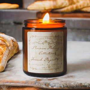 French Baguette Scented Coconut Soy Candle | Parisian Bakery Candle Gift | Bread Candle for Foodies | Unique French Gift for Her