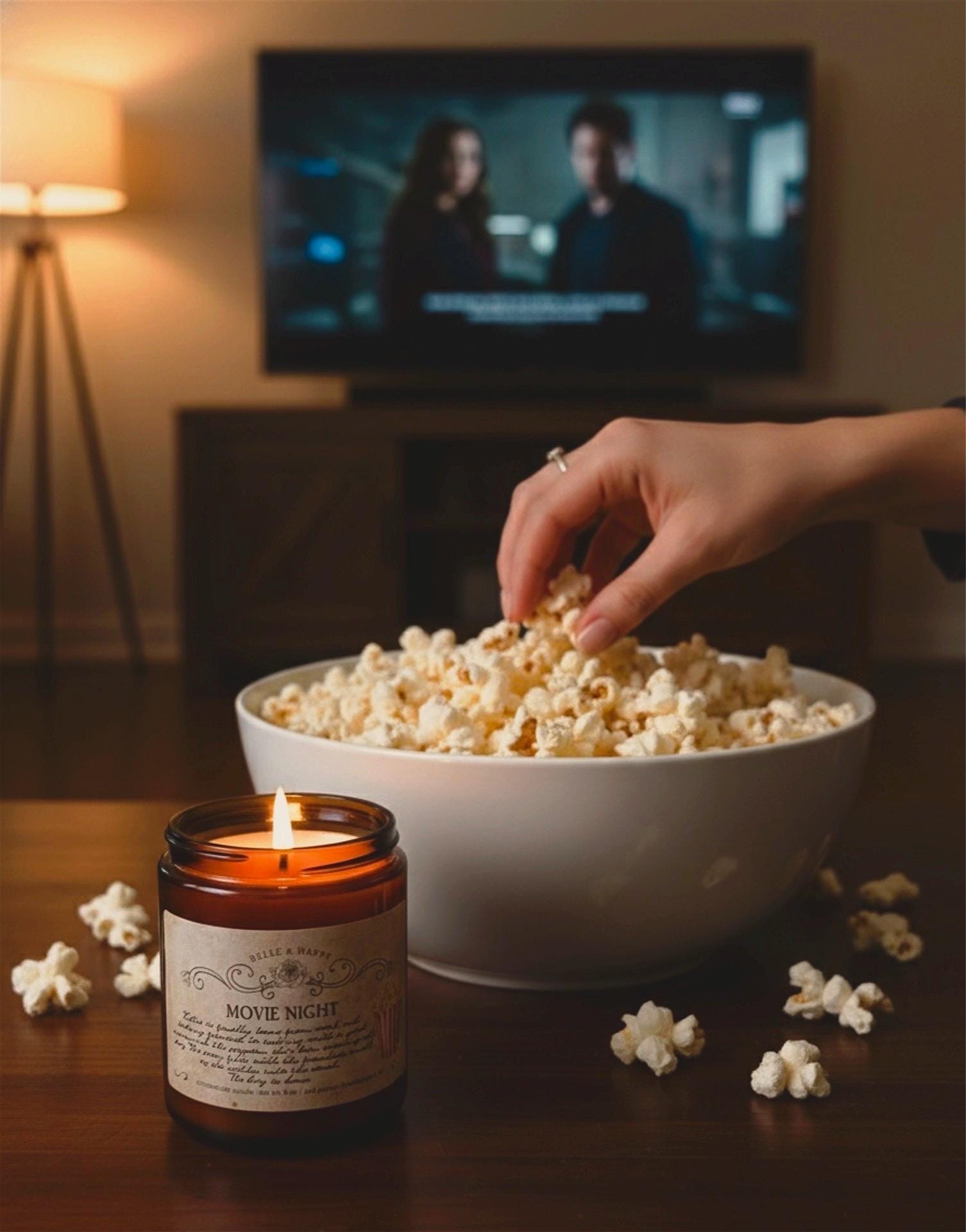 Popcorn Candle Movie Night Buttery Popcorn Scented Candle 8oz - Etsy