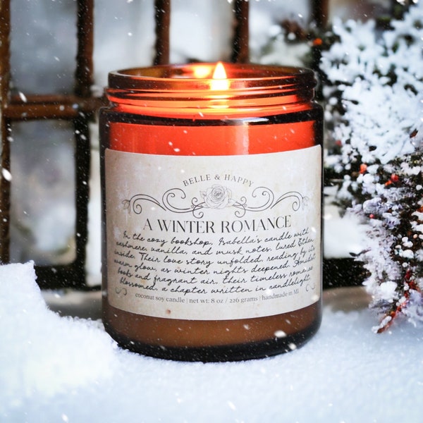 Winter Romance, Cashmere Vanilla, Christmas Gift For Wife, Bookish Candles, Anniversary Gift For Girlfriend, Romantic Candle For Women