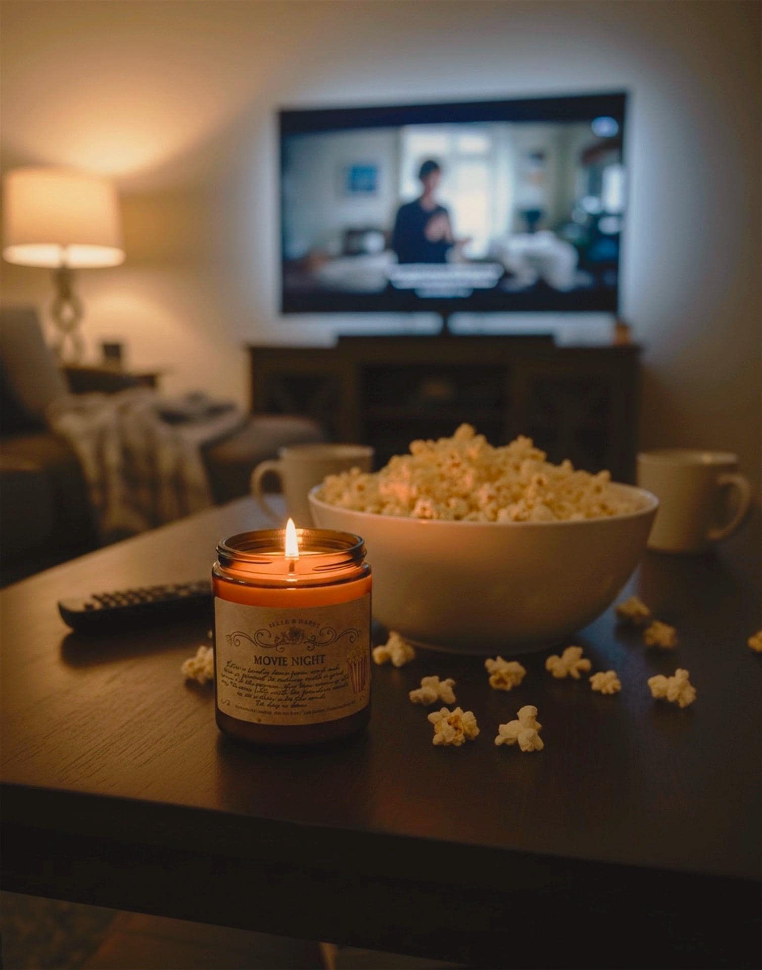Popcorn Candle Movie Night Buttery Popcorn Scented Candle 8oz - Etsy