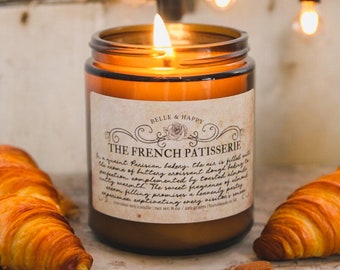 The French Patisserie, Almond Croissant, Paris Gifts, Bookish Candles, Literary Candles, Bakery Candles, Gift For Baker, France Decor