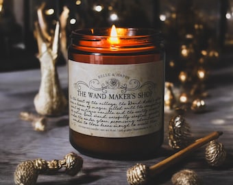 The Wand Maker’s Shop, Unique Gifts For Him, Magic Wand, Bookish Candles, Dark Academia Decor
