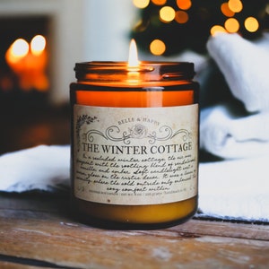 The Winter Cottage, Sandalwood Candle For Book Lovers, Literary Candles, Bookish Decor, Winter Decor Cottage, Bookish Candles