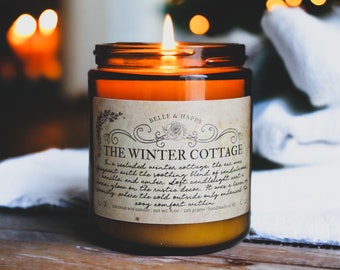 The Winter Cottage, Sandalwood Candle For Book Lovers, Literary Candles, Bookish Decor, Winter Decor Cottage, Bookish Candles