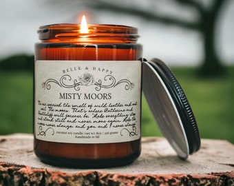 Wuthering Heights Candle | Heather Rain Soy Candle | Dark Romance Candle Gift | Literary Candle for Her | Gothic Book Lover Gift