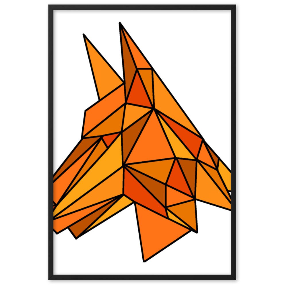 Geometrische Fuchs gerahmt matte Papier Poster | Etsy