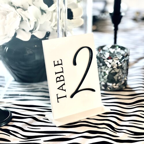 Frosted Acrylic Table Numbers Etsy