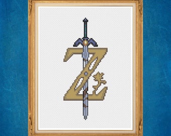 Legenda Zelda Breath of the Wild Wzór krzyżykowy - BOTW Sword Cyfrowy wzór krzyżykowy - Wzór krzyżykowy do gry wideo PDF