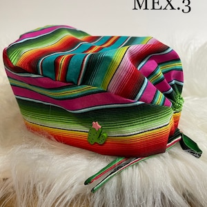 Celebrate Cinco De Mayo with Mexican Flare; Surgical Scrub Caps Tie Back or Ponytail, Let The Work Fiesta’s begin!