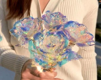 Iridescent Foil Forever Rose | Handcrafted Gift, 11 Inch