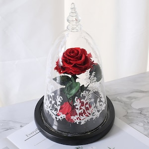 Forever Rose in Glass Dome with LED: Beauty and The Beast Prop