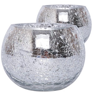 Votive Mosaic Ice Cracked Glass Tealight Candle Holder Mother's Day Valentine's Day Gift image 5