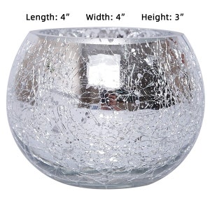 Votive Mosaic Ice Cracked Glass Tealight Candle Holder Mother's Day Valentine's Day Gift image 2