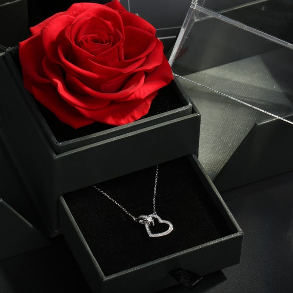 Eternal Rose Box With Necklace Etsy