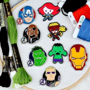 Superhero | Captain | Hulk | Hawkeye | Iron Man | Captain America | Needle Minder | Cross Stitch | Magnet