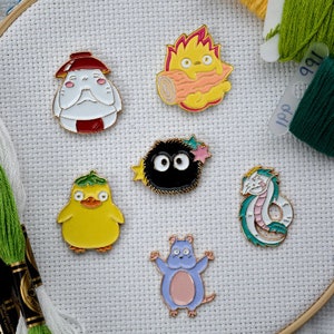 Anime Needle Minder | Ghibli | Calcifer | Ootori-Sama | Soot Sprite | River Spirit | Japanese | Cross Stitch