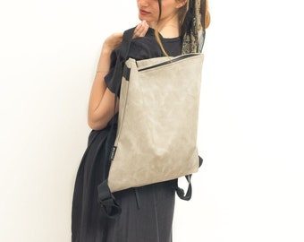 Vegan Leder Rucksack Frauen, Sommer Rucksack, Minimal Rucksack, Leichter Rucksack, Geschenk Für Sie Rucksack