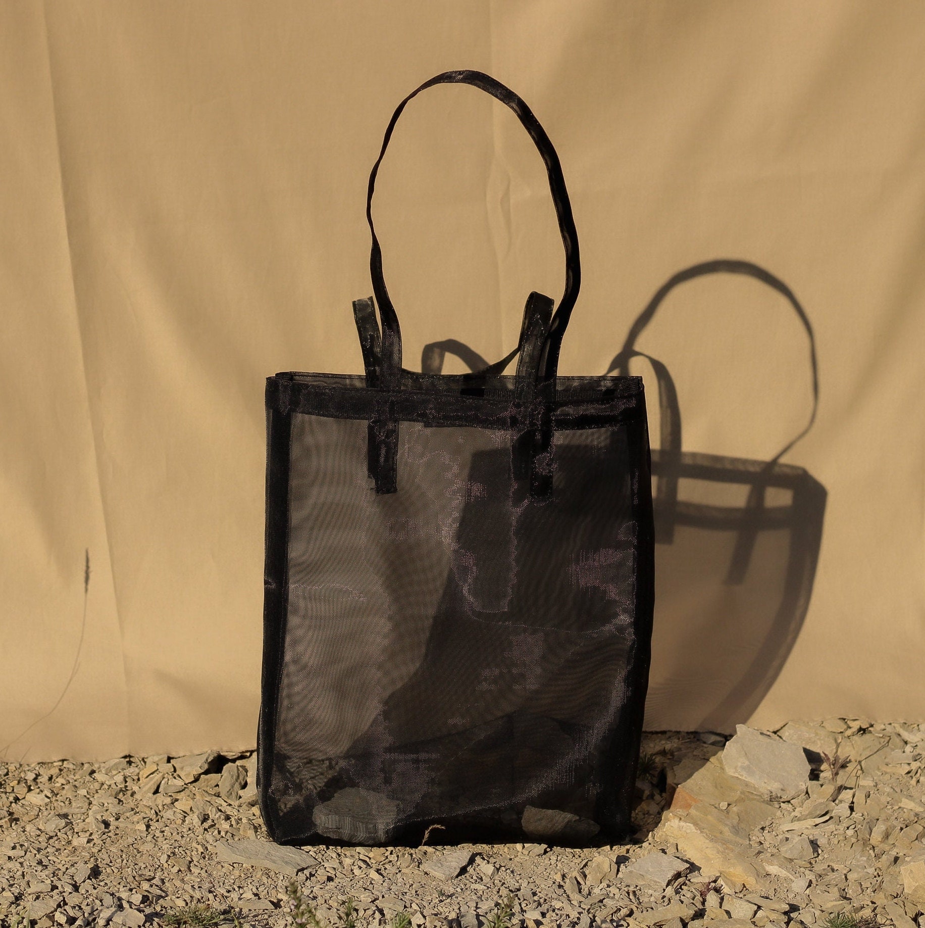 Transparent Tote Bag, See Trough Summer Bag, Beach Pool Tote, Elegant Net Bag, Clear Vacation Bag, Lightweight Bag, Minimalist Shiny Tote