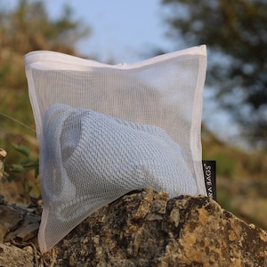 Bolsa de cosméticos aireada, bolsa de maquillaje transparente, bolsa de malla con cremallera, bolsa de aeropuerto liviana, bolsa portátil elegante, regalo de viaje único